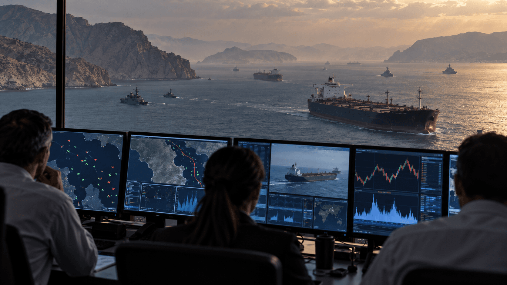 Analysts monitor tanker movements through a tense Gulf shipping route