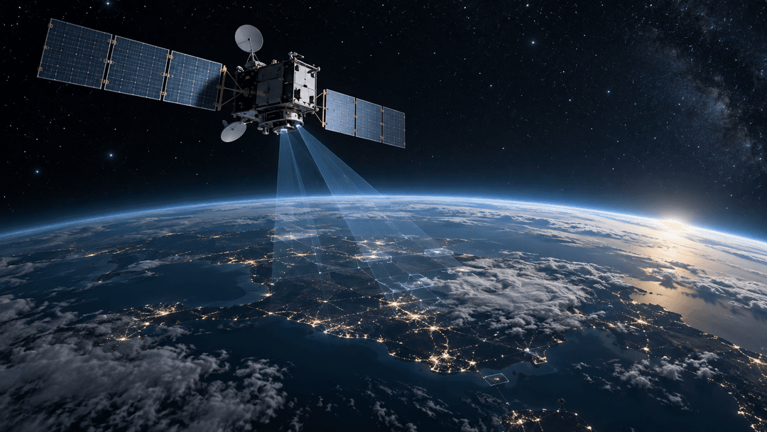 A generic satellite above Earth representing orbital space-control capabilities in a non-branded editorial image.