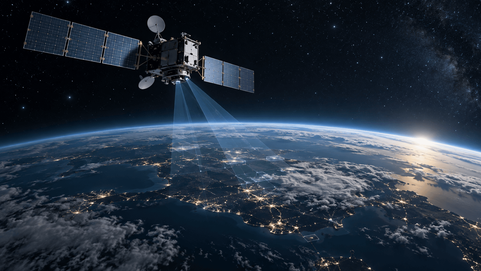 A generic satellite above Earth representing orbital space-control capabilities in a non-branded editorial image.