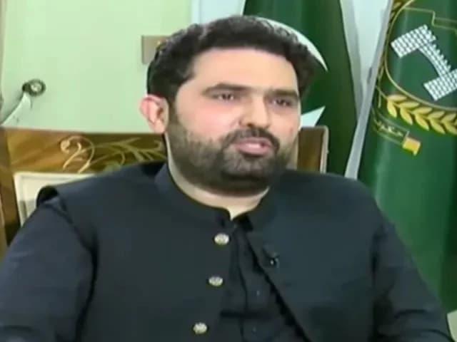 Khyber Pakhtunkhwa Chief Minister Mohammad Sohail Afridi speaks during a televised appearance