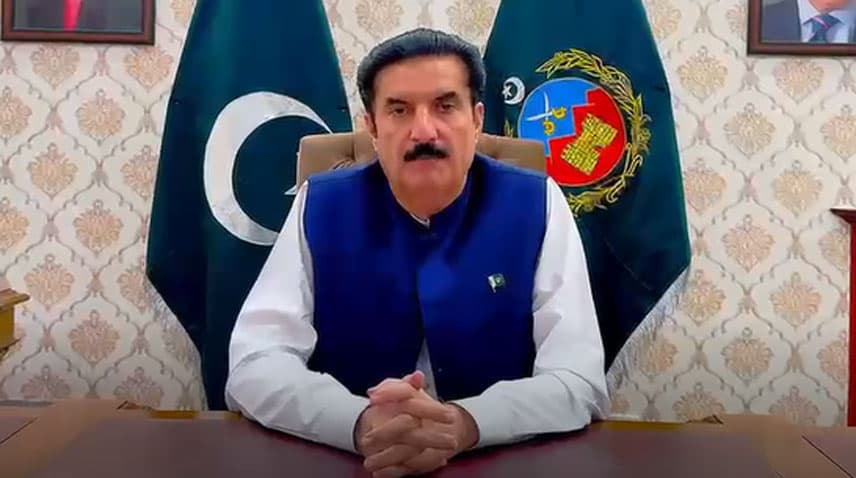 Khyber Pakhtunkhwa Governor Faisal Karim Kundi delivers a public message on law and order