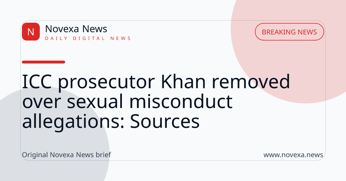 ICC prosecutor Khan removed over sexual misconduct allegations: Sources
