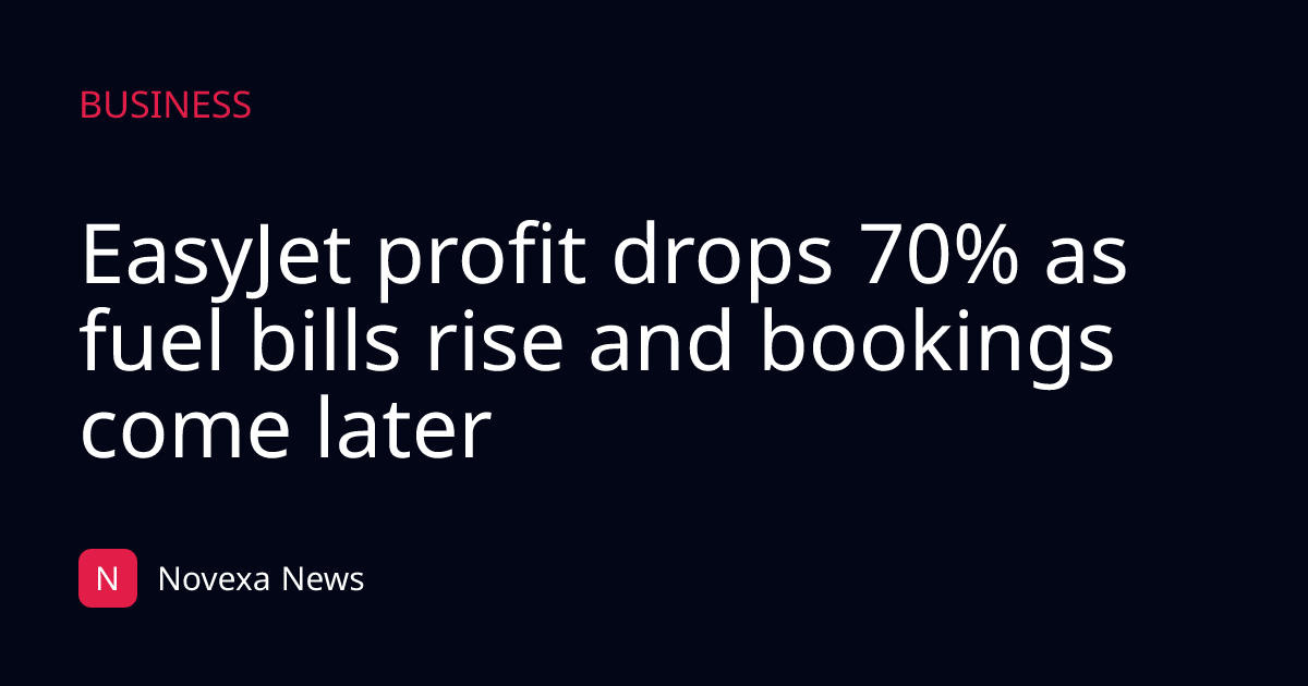 EasyJet profit drops 70% as fuel bills rise and bookings come later