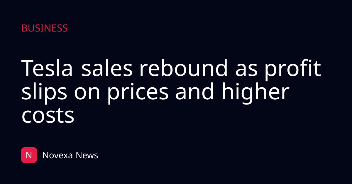 Tesla sales rebound as profit slips on prices and higher costs