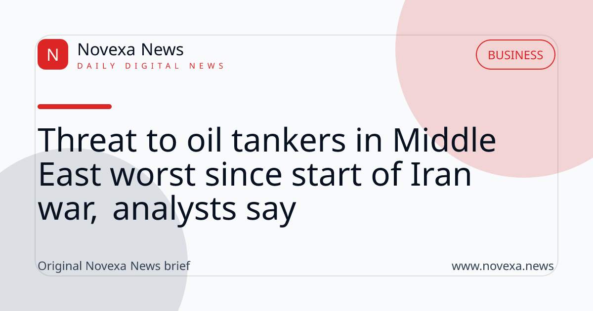 Threat to oil tankers in Middle East worst since start of Iran war, analysts say