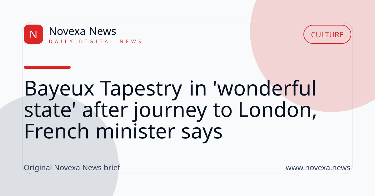Bayeux Tapestry in 'wonderful state' after journey to London, French minister says