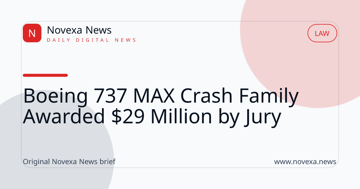 Boeing 737 MAX Crash Family Awarded $29 Million by Jury