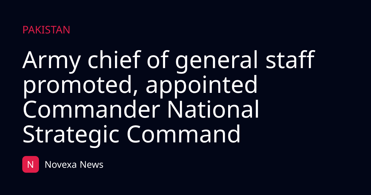 Army chief of general staff promoted, appointed Commander National Strategic Command