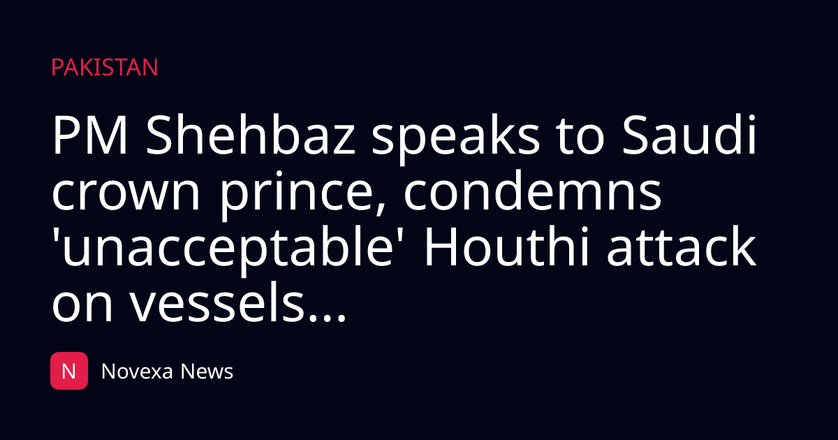 PM Shehbaz speaks to Saudi crown prince, condemns 'unacceptable' Houthi attack on vessels...