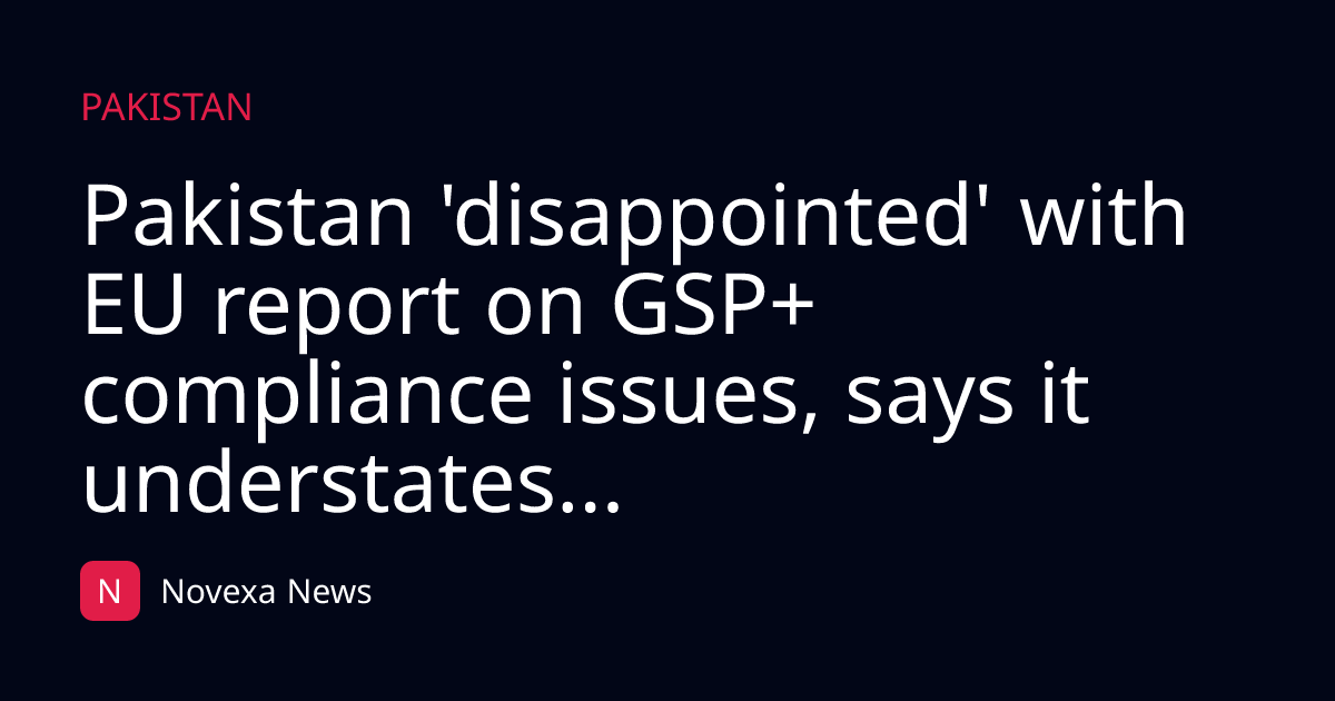 Pakistan 'disappointed' with EU report on GSP+ compliance issues, says it understates...