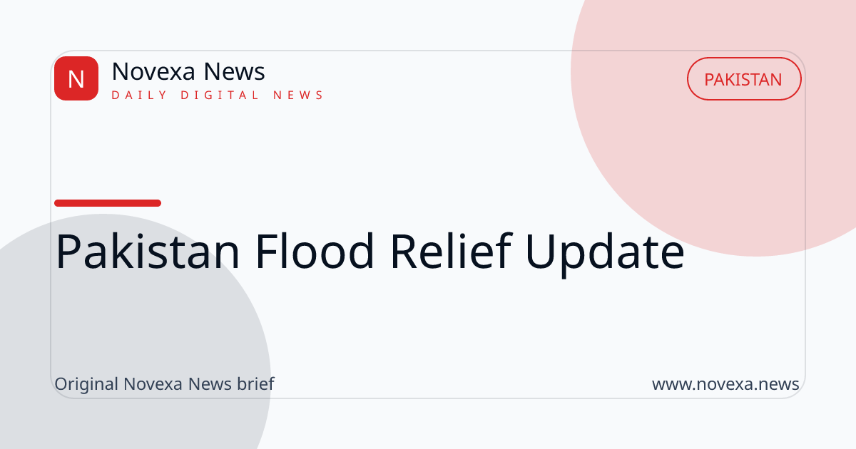 Flood relief update in Pakistan