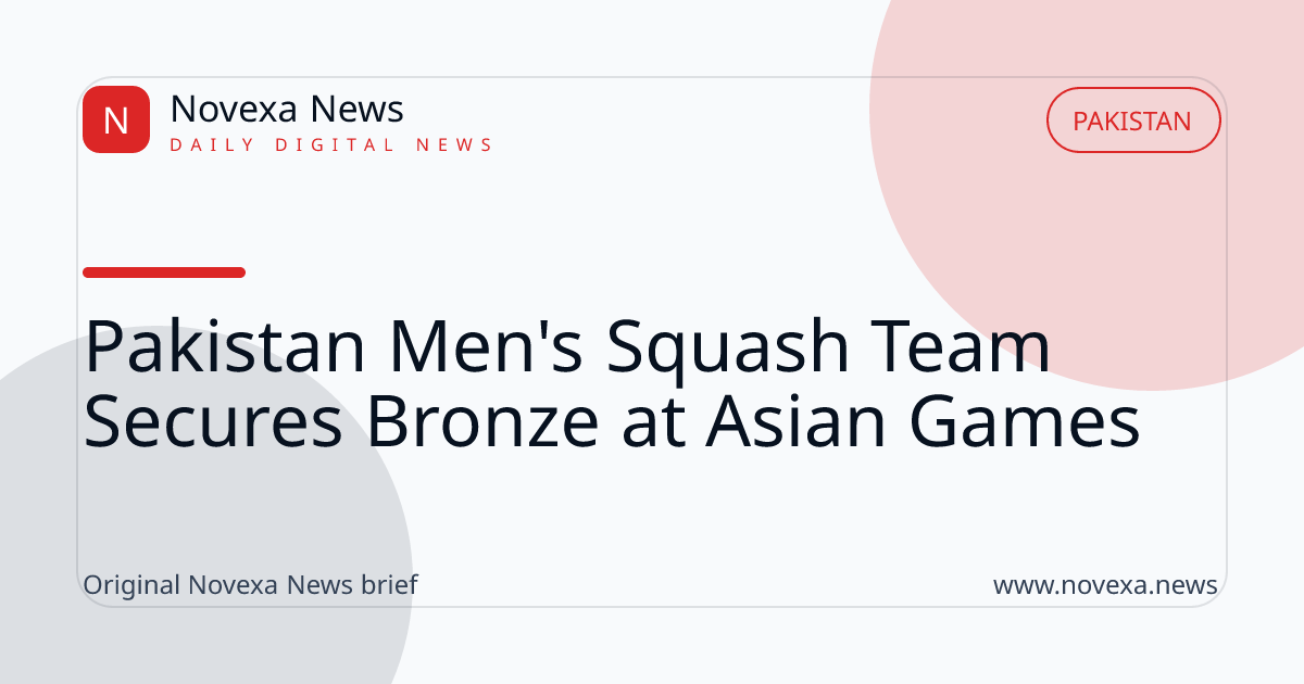 Pakistan men's squash team bronze medal achievement at Asian Games 2026