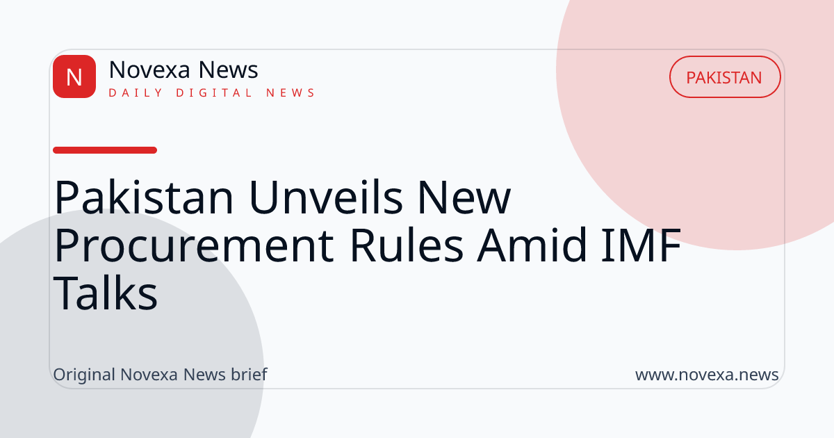 government notifications on new procurement rules during IMF discussions