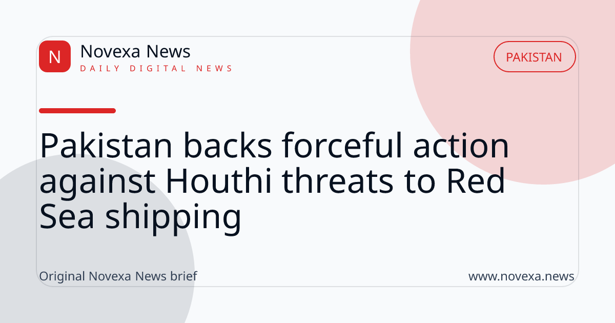 Pakistan backs forceful action against Houthi threats to Red Sea shipping