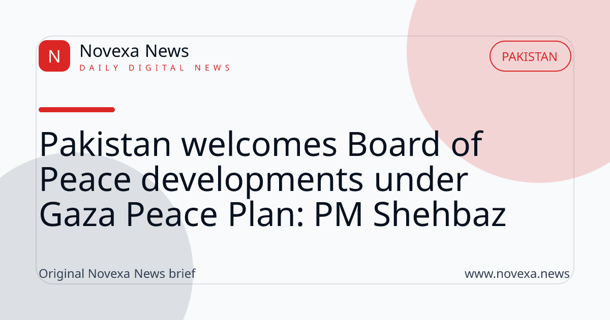 Pakistan welcomes Board of Peace developments under Gaza Peace Plan: PM Shehbaz