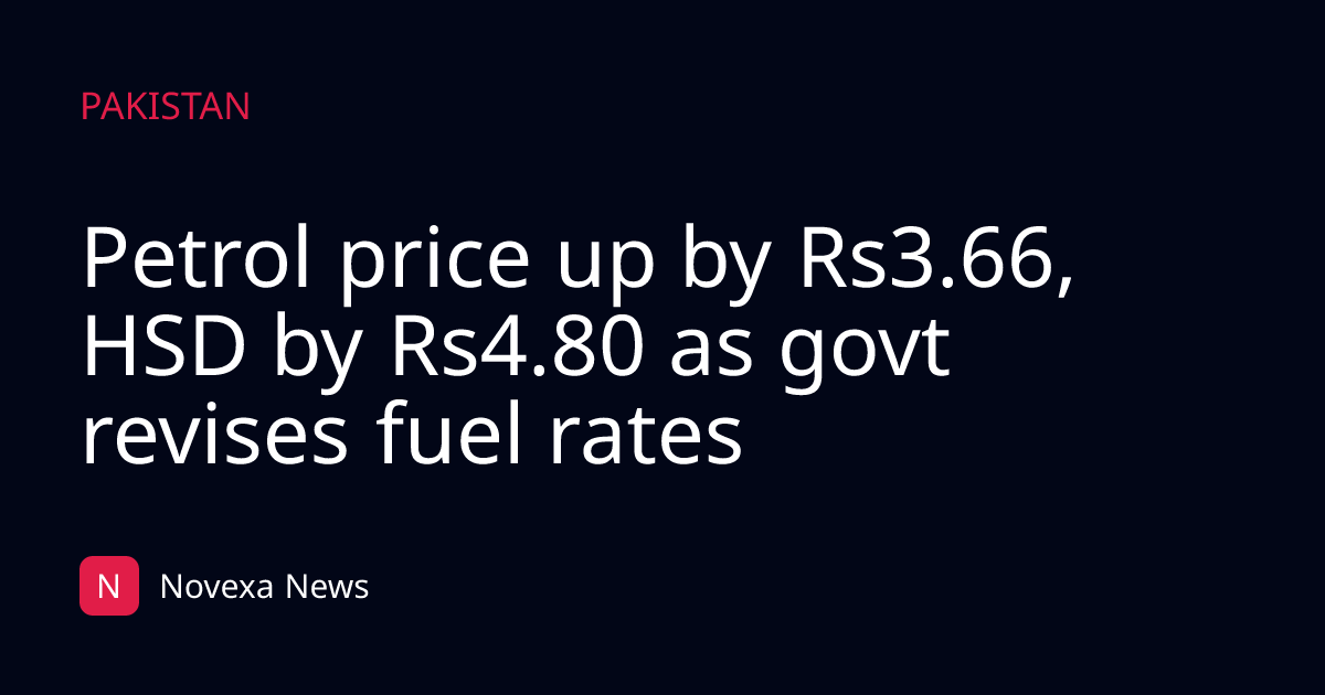 Petrol price up by Rs3.66, HSD by Rs4.80 as govt revises fuel rates