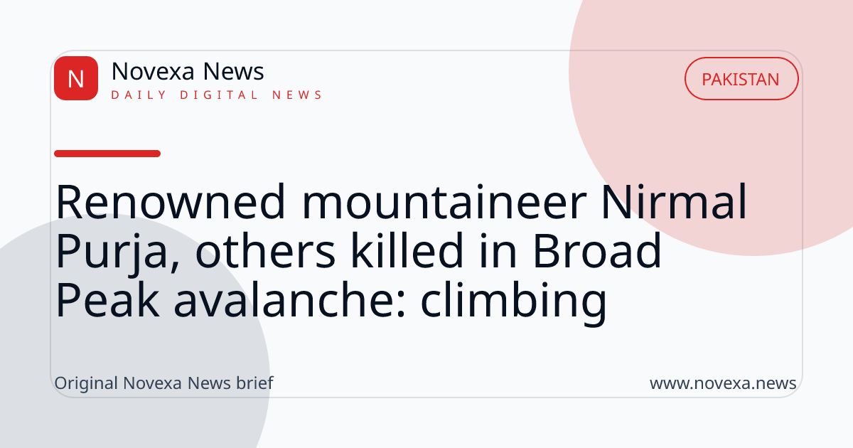 Renowned mountaineer Nirmal Purja, others killed in Broad Peak avalanche: climbing