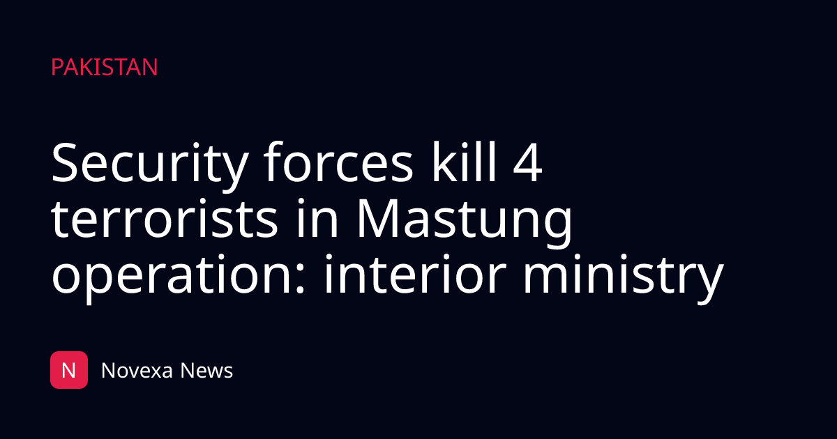 Security forces kill 4 terrorists in Mastung operation: interior ministry