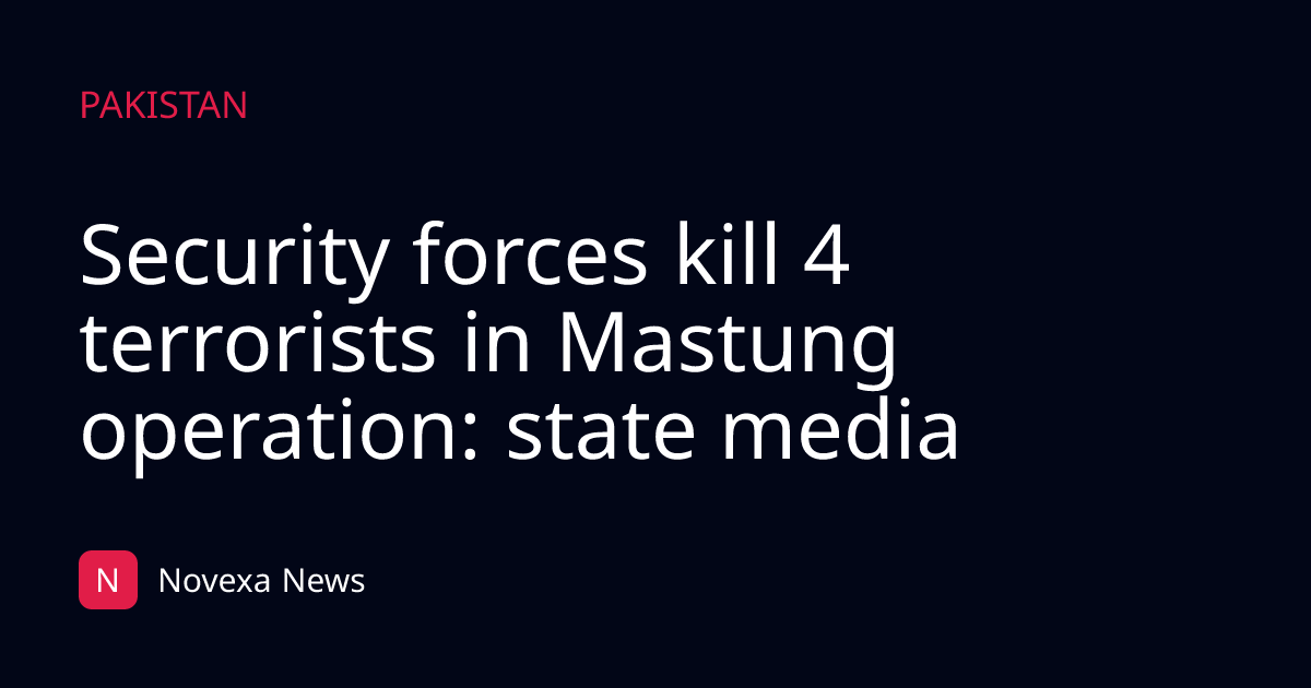 Security forces kill 4 terrorists in Mastung operation: state media