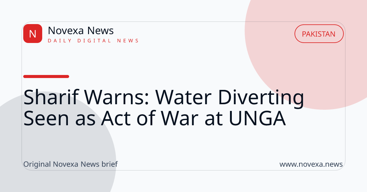 Pakistan PM Shehbaz Sharif addressing water conflict at UNGA