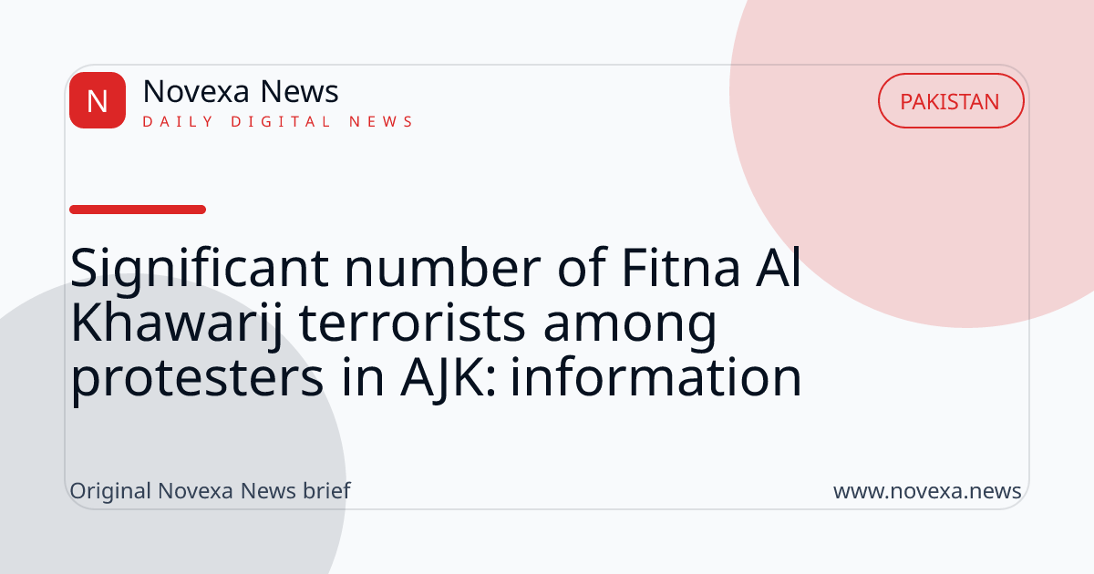 Significant number of Fitna Al Khawarij terrorists among protesters in AJK: information
