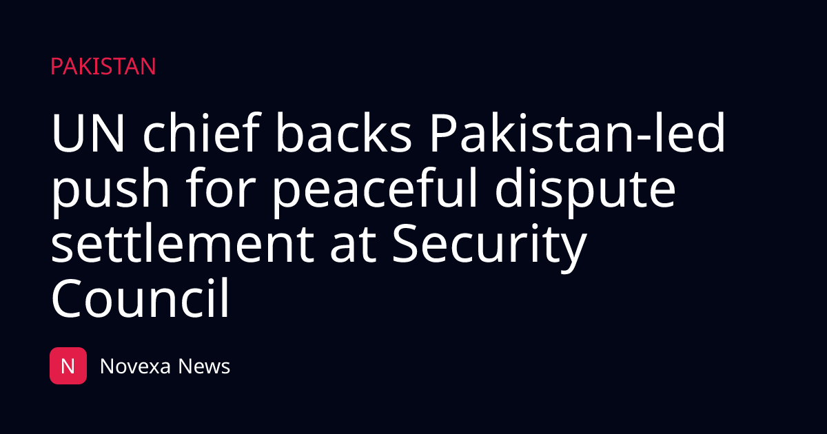 UN chief backs Pakistan-led push for peaceful dispute settlement at Security Council