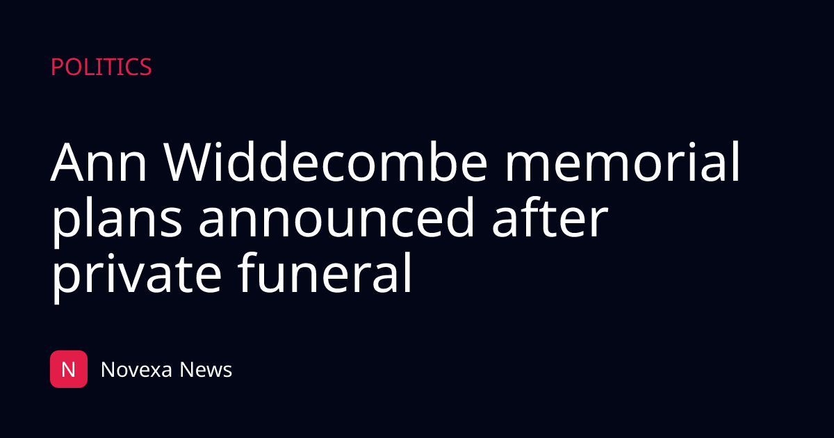 Ann Widdecombe memorial plans announced after private funeral