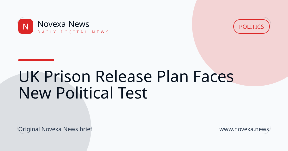 UK Prison Release Plan Faces New Political Test