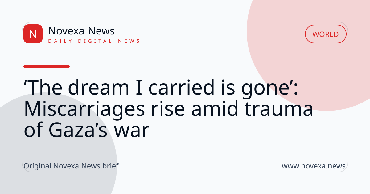 ‘The dream I carried is gone’: Miscarriages rise amid trauma of Gaza’s war
