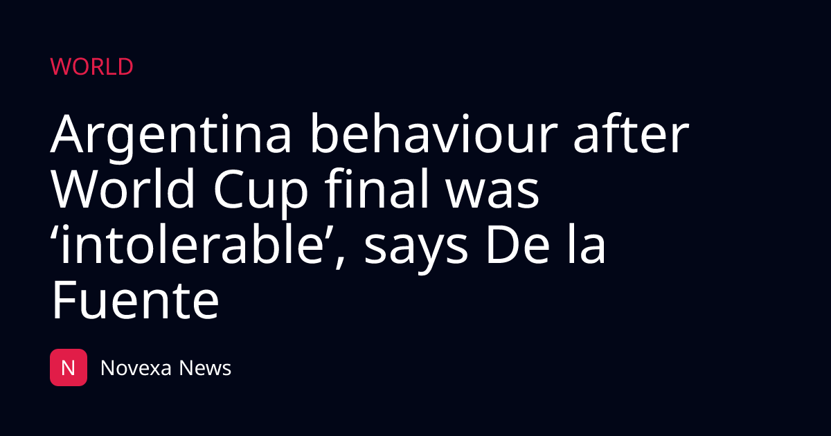 Argentina behaviour after World Cup final was ‘intolerable’, says De la Fuente