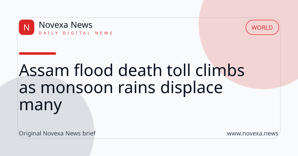Flood victims in Assam, India, staying in makeshift shelters after heavy monsoon rains