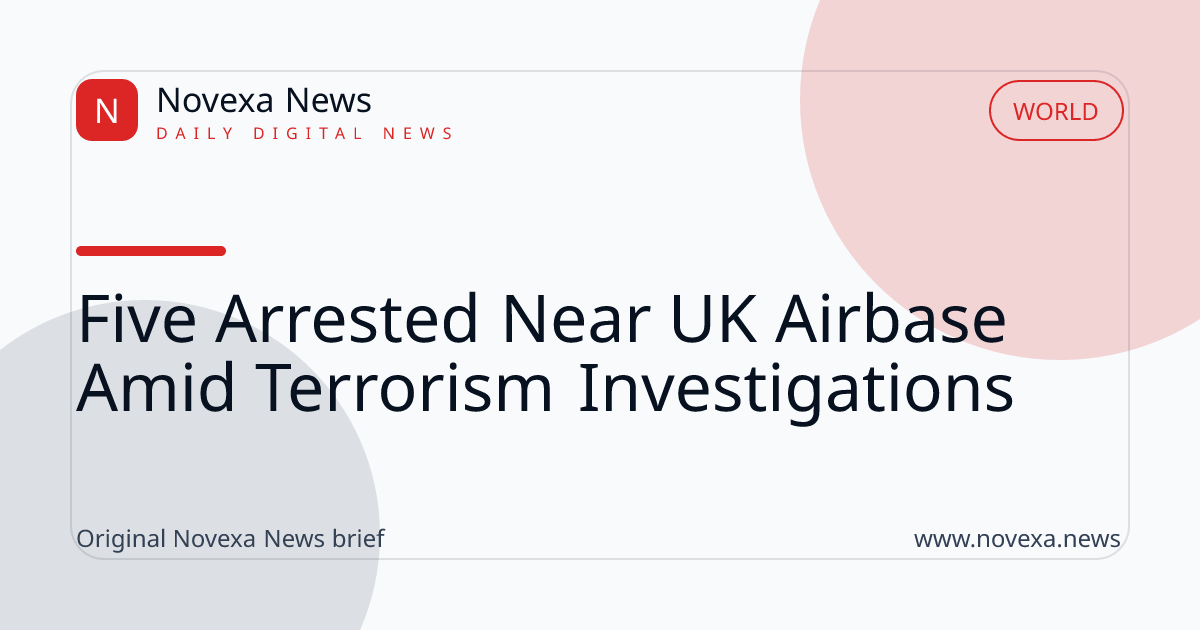 UK police questioning five men held at an airbase used for US strikes against Iran