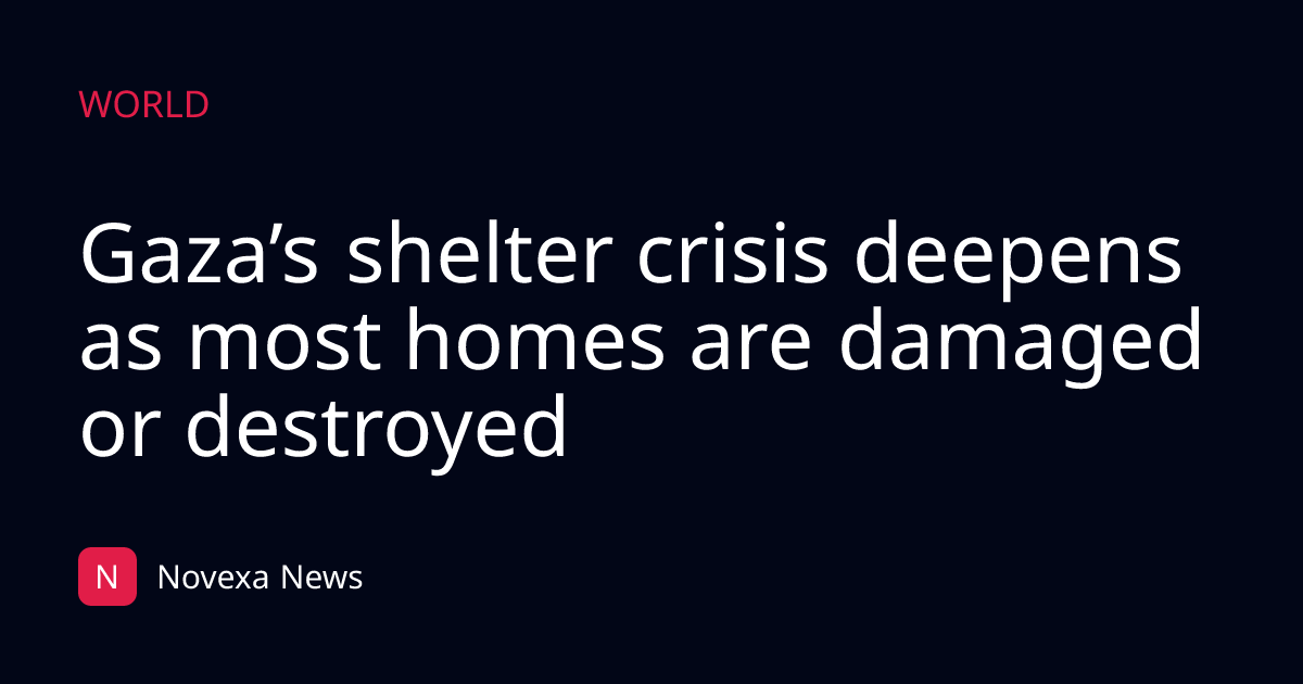 Gaza’s shelter crisis deepens as most homes are damaged or destroyed