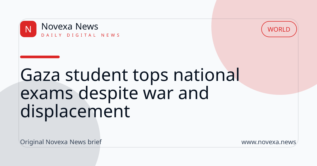 Gaza student tops national exams despite war and displacement