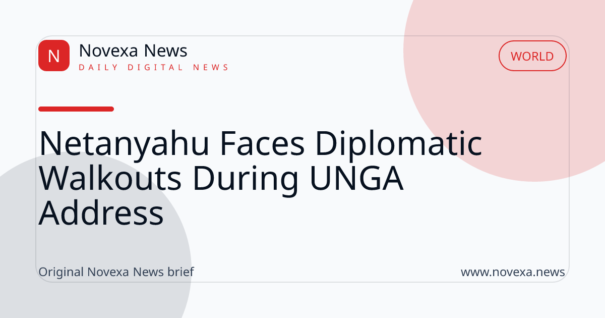 Benjamin Netanyahu addressing the UNGA amid protests and walkouts