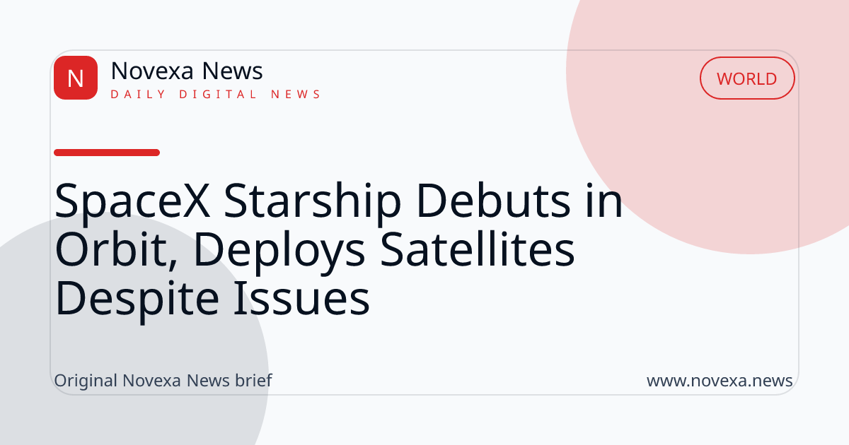 SpaceX's Starship megarocket in orbit deploying Starlink satellites