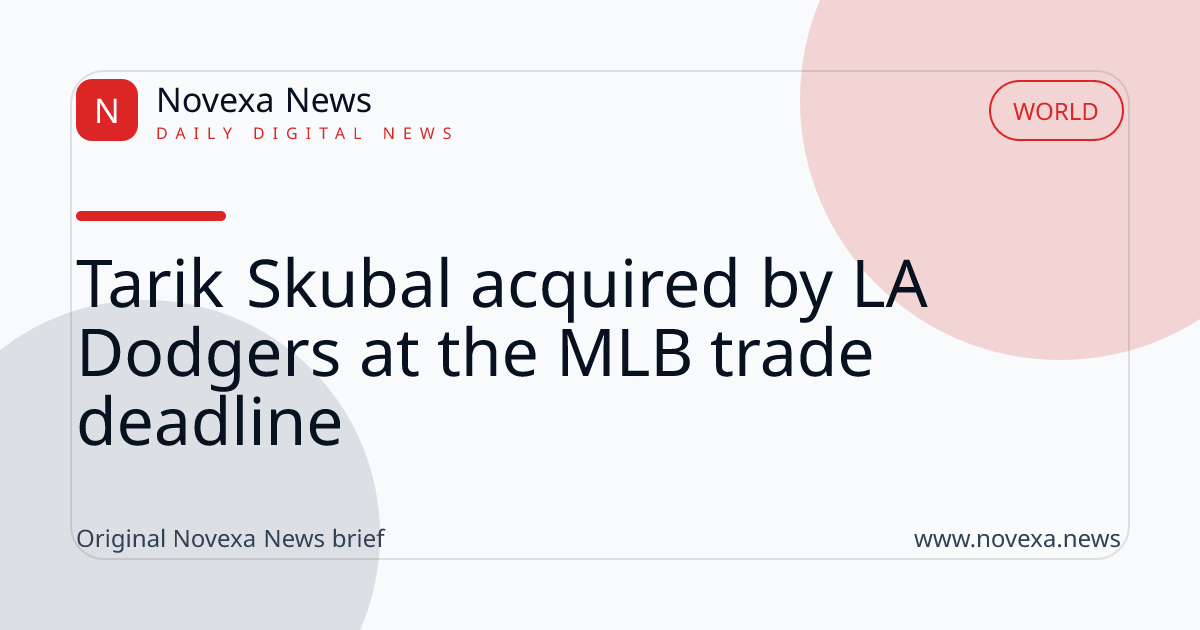Tarik Skubal acquired by LA Dodgers at the MLB trade deadline