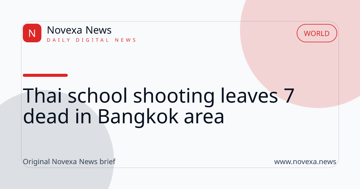 Emergency workers respond after a shooting at a school near Bangkok in Thailand