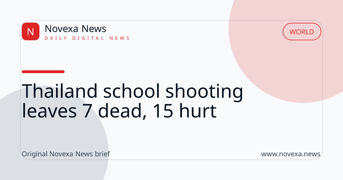 Emergency workers and ambulances outside a school after a shooting in Thailand