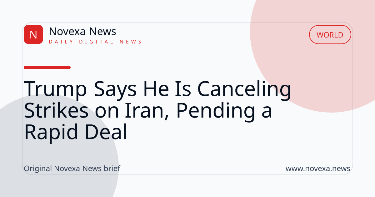 Trump Says He Is Canceling Strikes on Iran, Pending a Rapid Deal