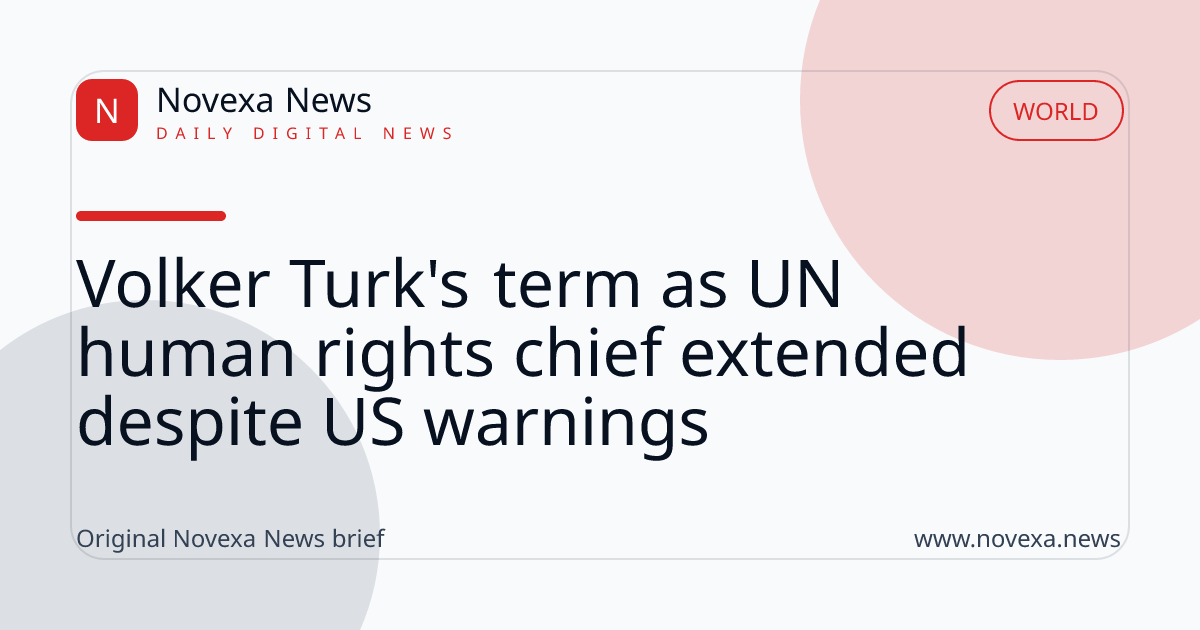 Volker Turk's term as UN human rights chief extended despite US warnings